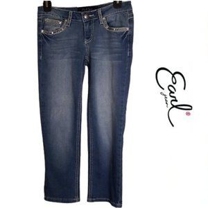 Earl Embellished Stretch Cropped Jeans Sz 1